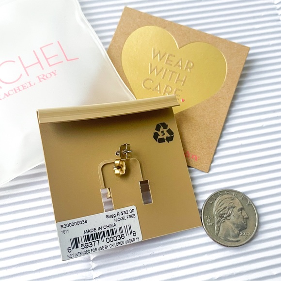 RACHEL Rachel Roy Gold Tri Loop mini earrings - Picture 4 of 4